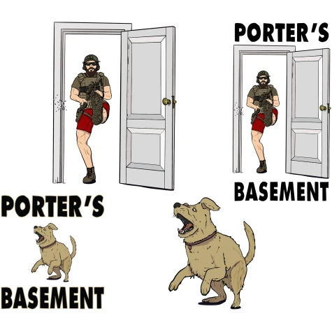 Porter's Basement Stickers | 4-Pack